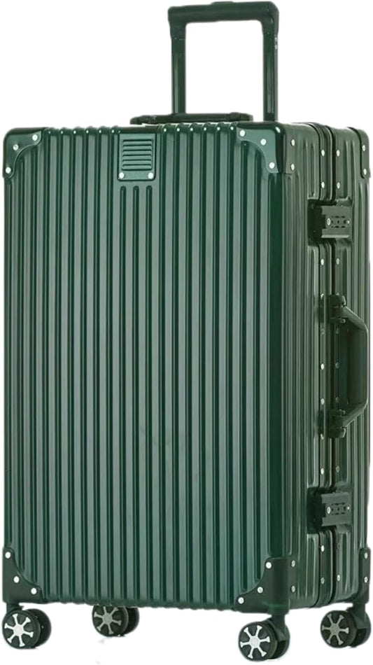 HotWay Carry On Luggage with Aluminum Frame, 20 Inch PC Hard Shell Suitcase with Spinner Wheels and TSA Lock, Lightweight Luggage for Travel (22x14x9 Airline Approved), Green
