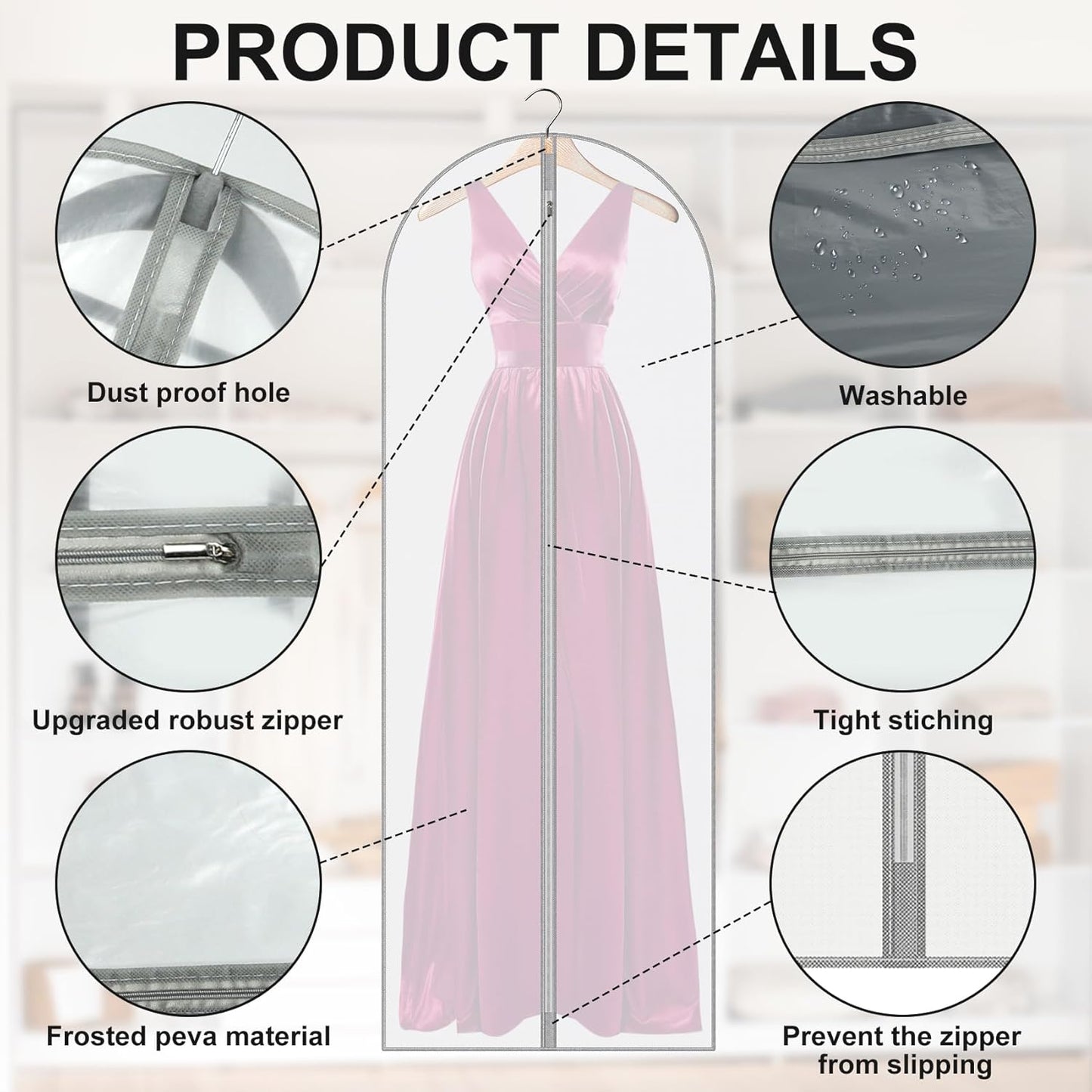 Vacuum Storage Bags, Compression Space Saver Vacuum Seal Bags for Clothing Travel Luggage Comforters Blankets Pillows Bedding (Clear, 6 Pack)