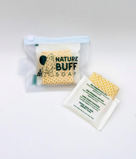 2-Pack Biodegradable Soap Unscented Travel-Sized Camping Soap Bars -All-In-One Backpacking Essentials Outdoor Recreation Soap Bar and Washcloth (Includes Travel Case)