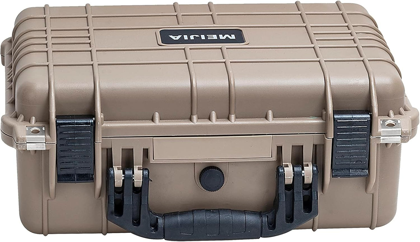 MEIJIA Portable All Weather Waterproof Camera Case With Foam,Fit Use of Drones,Camera,Equipments,Pistols,15.98x12.99x6.85inches