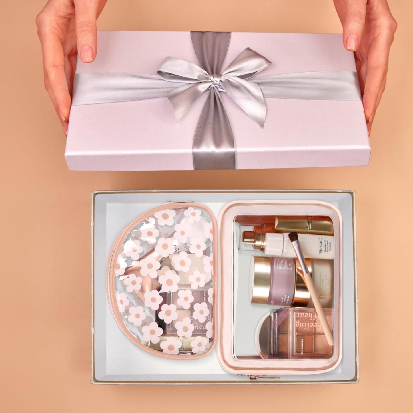 PACKISM TSA Approved Toiletry Bag - Upgrade Color-Edged Clear Makeup Bags, Clear Toiletry Bags For Traveling Fits Various Storage Needs