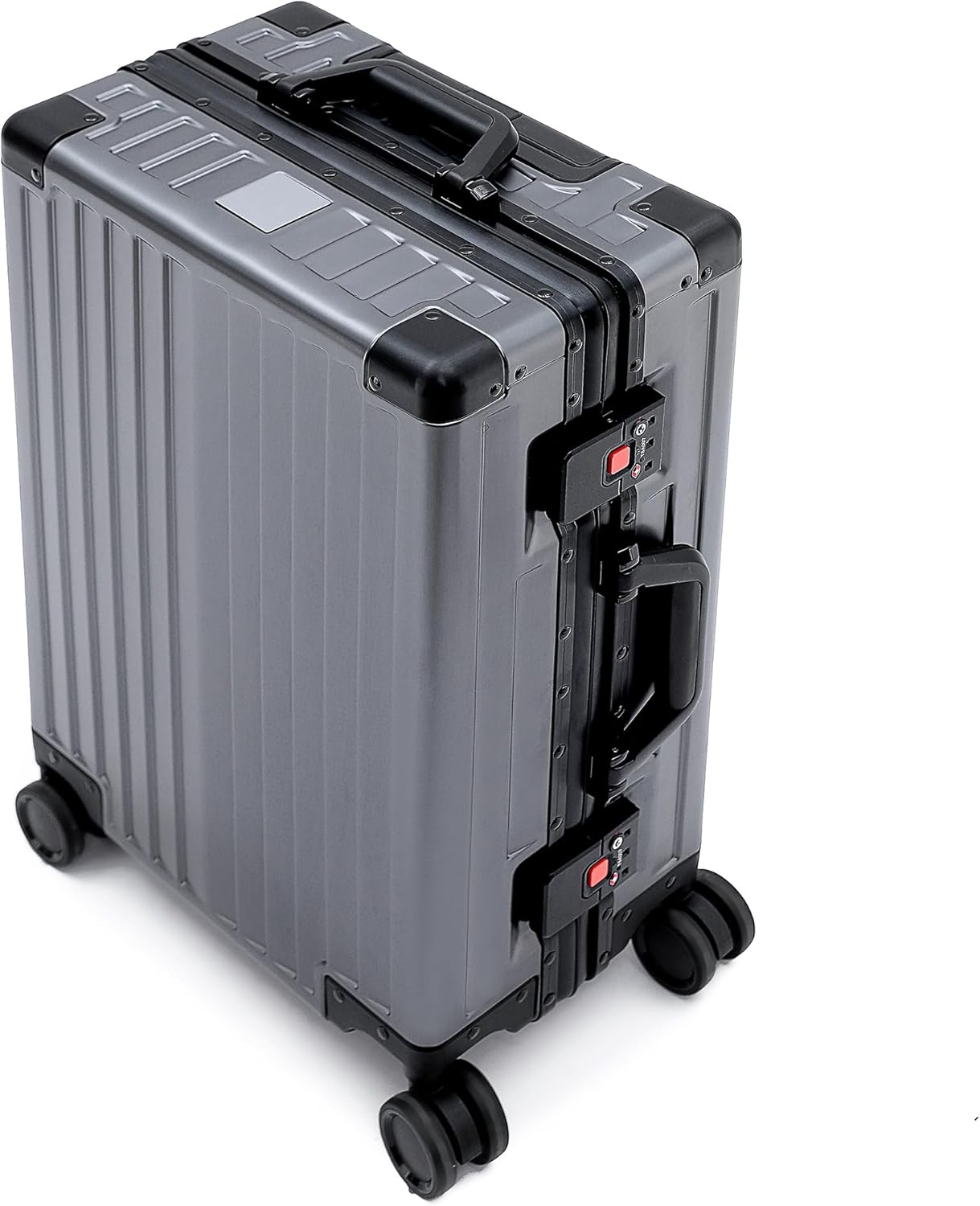 YYW Aluminum Carry-On Luggage Airline Approved Lightweight Suitcase with TSA Lock and Silent Wheels, Hardshell Spinner Business Travel (Gunmetal gray, 24in)