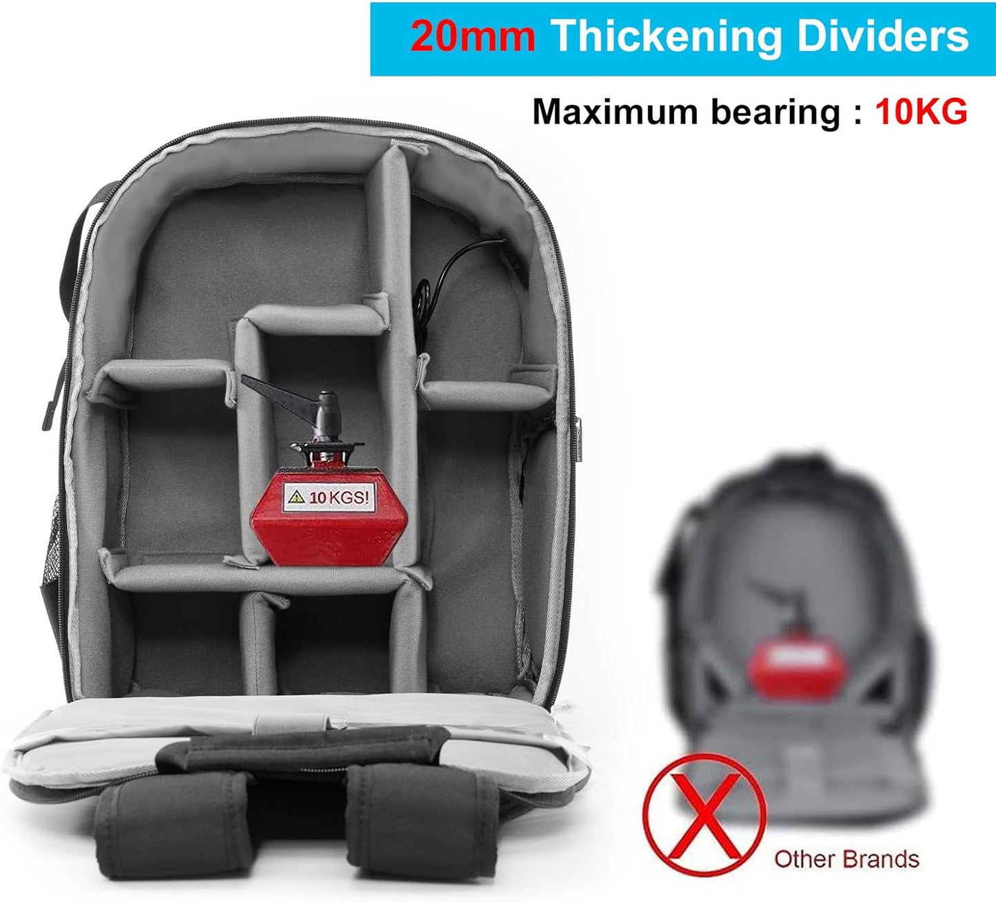 CADeN Camera Backpack Bag for DSLR/SLR Mirrorless Camera Waterproof with 15.6 inch Laptop Compartment, USB Charging Port, Tripod Holder, Rain Cover, Camera Case Compatible for Sony Canon Nikon Black L