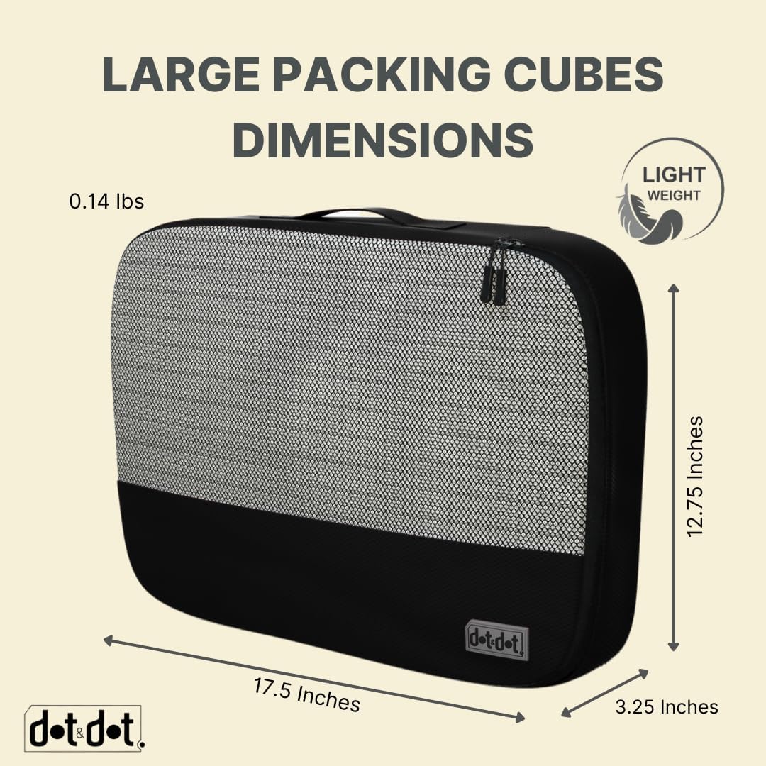 Large Packing Cubes for Travel - 5pc Large Size Travel Packing Cubes for Suitcases - Lightweight Luggage Organizer Bags