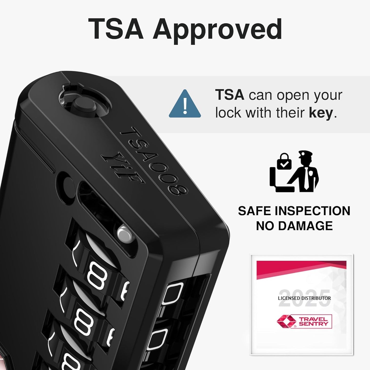 Puroma TSA Approved Luggage Travel Locks with Open Alert Indicator, 4 Digit Combination Resettable Code Zinc Alloy Lock for Suitcase, Backpack, Bag, Toolbox, Locker (4 Pack, Black)