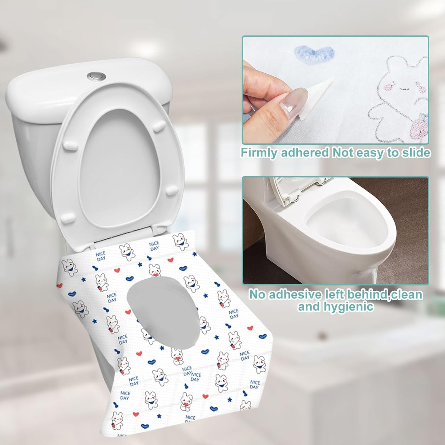 20 Pack Toilet Seat Covers Disposable, Portable Toilet Seat Cover for Travel Waterproof Potty Covers for Toddler(Individually Wrapped）