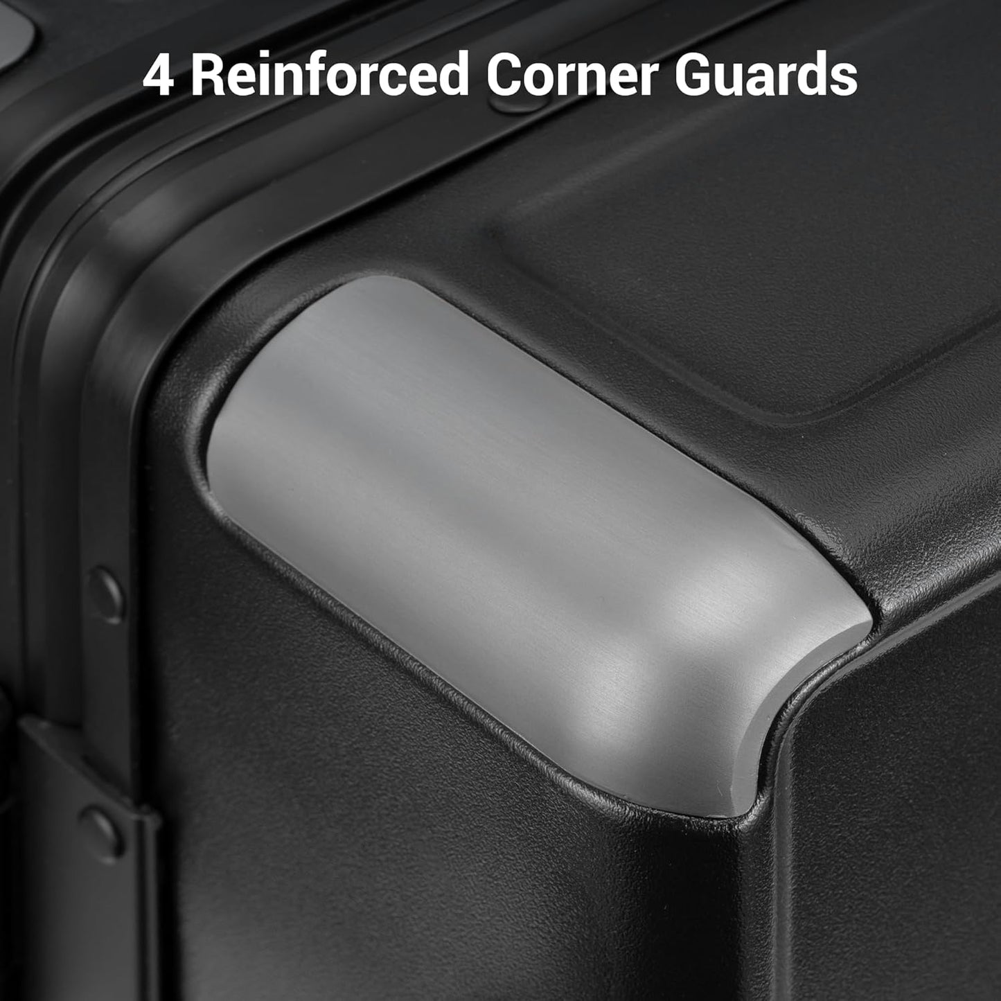 LEVEL8 Zipperless Carry On Suitcase Airline Approved with Aluminum Frame, Hard Shell Luggage with Spinner Wheels, Metal Travel Luggage with Packing Organizers, 20 Inch, Black