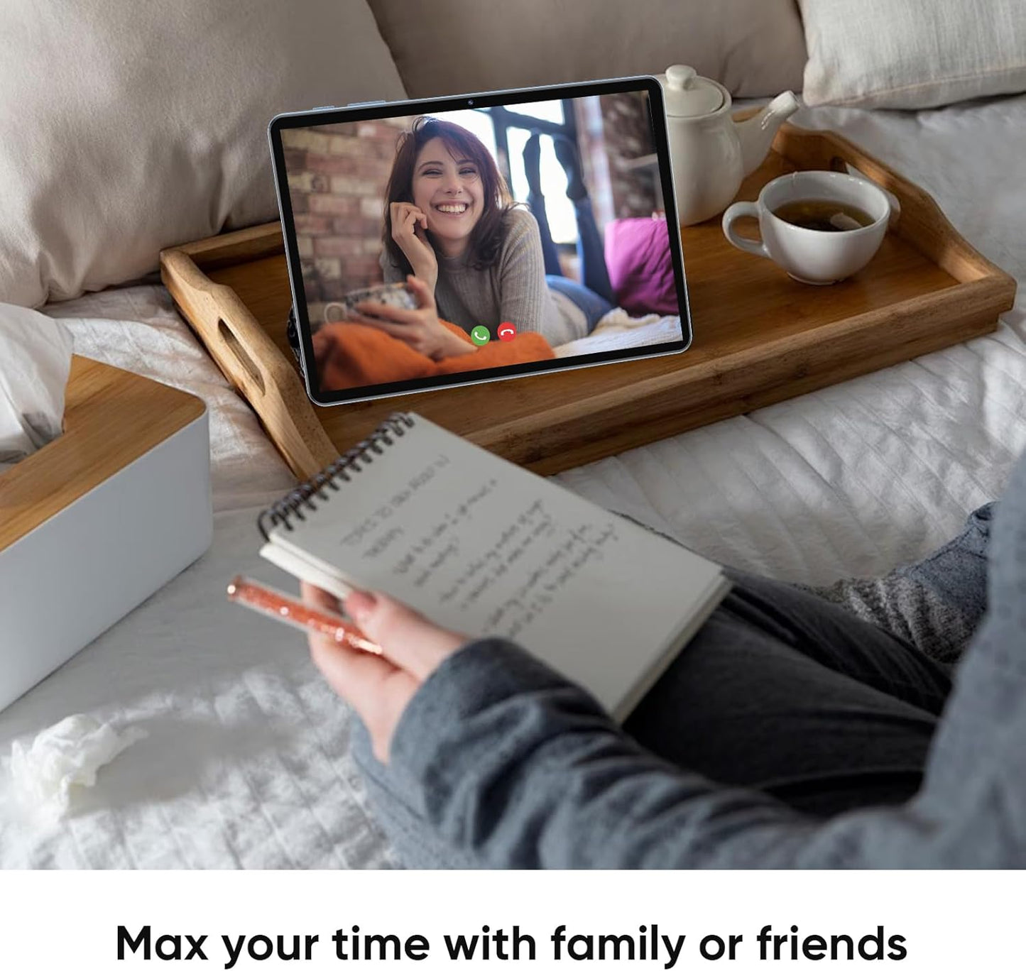 2025 Android 15 Tablet, 12GB+64GB+1TB Expand, 10 Tablet Productivity Bundle with Keyboard Case, Stylus Pen, Octa-core CPU, Dual Camera, WiFi6, 6000mAh Battery+18W Fast Charge, Support Face Unlock