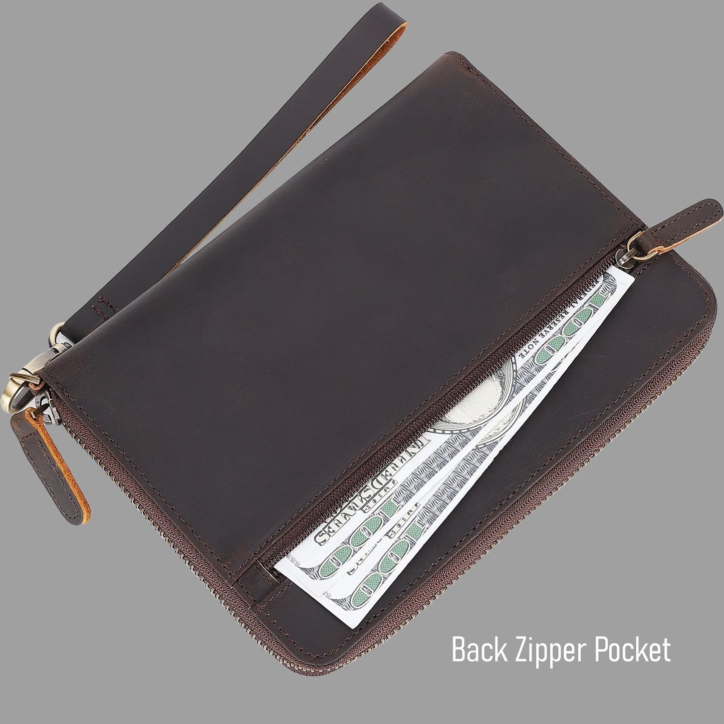 STAR VISTA Lorenzo Full Grain Leather Family Passport Wallet for 4, Large Travel Document Organizer for Exquisite Voyagers, Multi-Currency Compartments, RFID Blocking, AirTag Track, Dark Brown