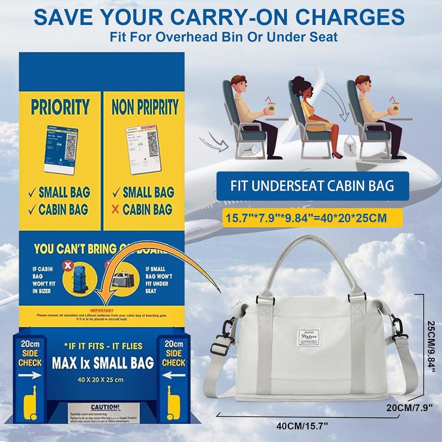 Travel Duffel Bag, Sports Tote Gym Bag, Shoulder Weekender Overnight Bag for Women