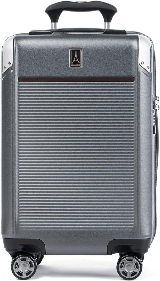 Travelpro Platinum Elite Hardside Expandable Carry on Luggage, 8 Wheel Spinner, TSA Lock, Hard Shell Polycarbonate Suitcase, Vintage Grey, Carry on 21-Inch