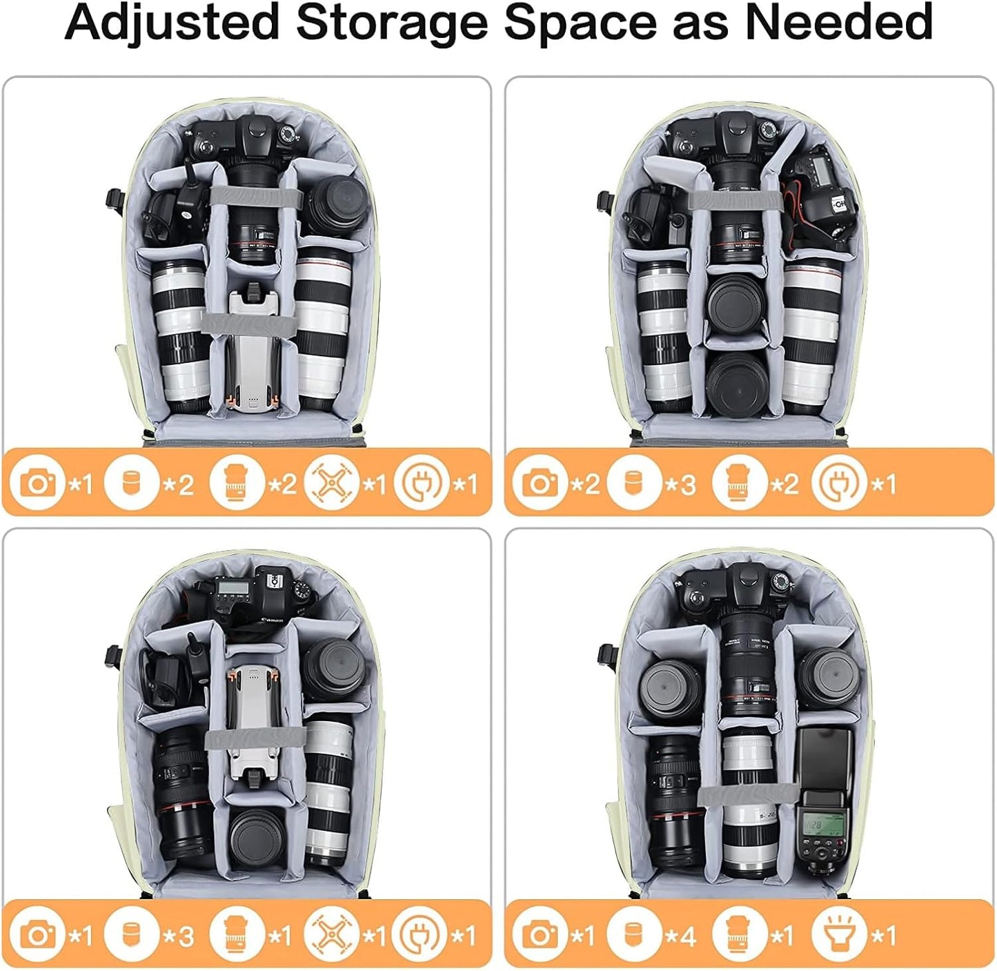 MOSISO Camera Backpack, DSLR/SLR/Mirrorless Photography Camera Bag 15-16 inch Waterproof Hardshell Case with Tripod Holder&Laptop Compartment Compatible with Canon/Nikon/Sony, Beige