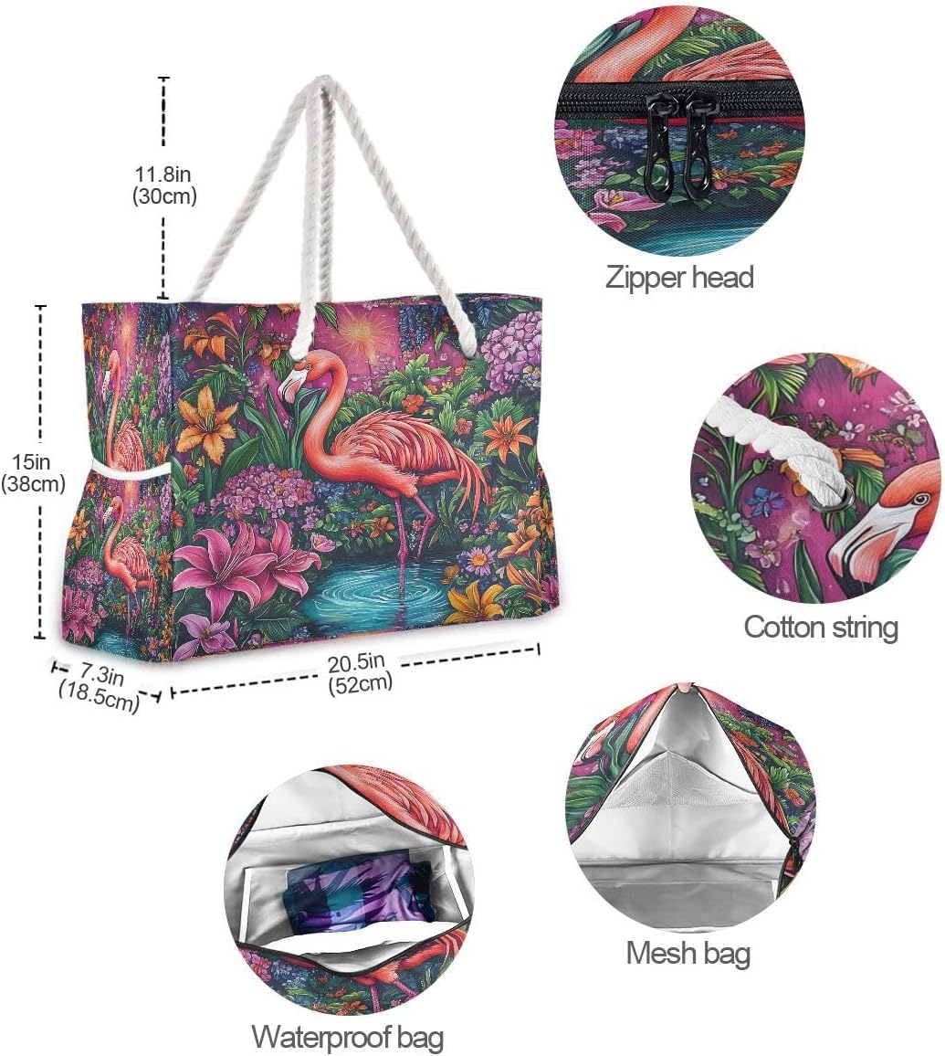 senya Large Beach Bags Totes Canvas Tote Shoulder Bag Soft Wave Water Resistant Bags for Gym Travel Daily Ocean