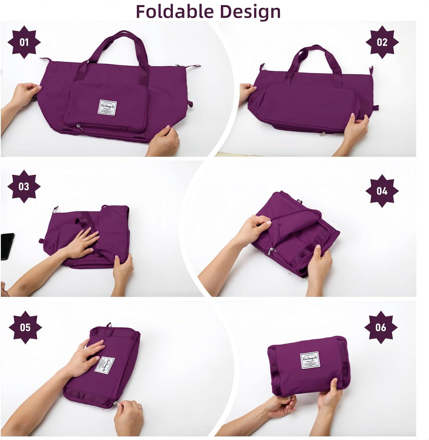 Large Capacity Foldable Travel Bag, Expandable lightweight Carry on Bag, Dry with Wet Separation Spor Duffel Bags