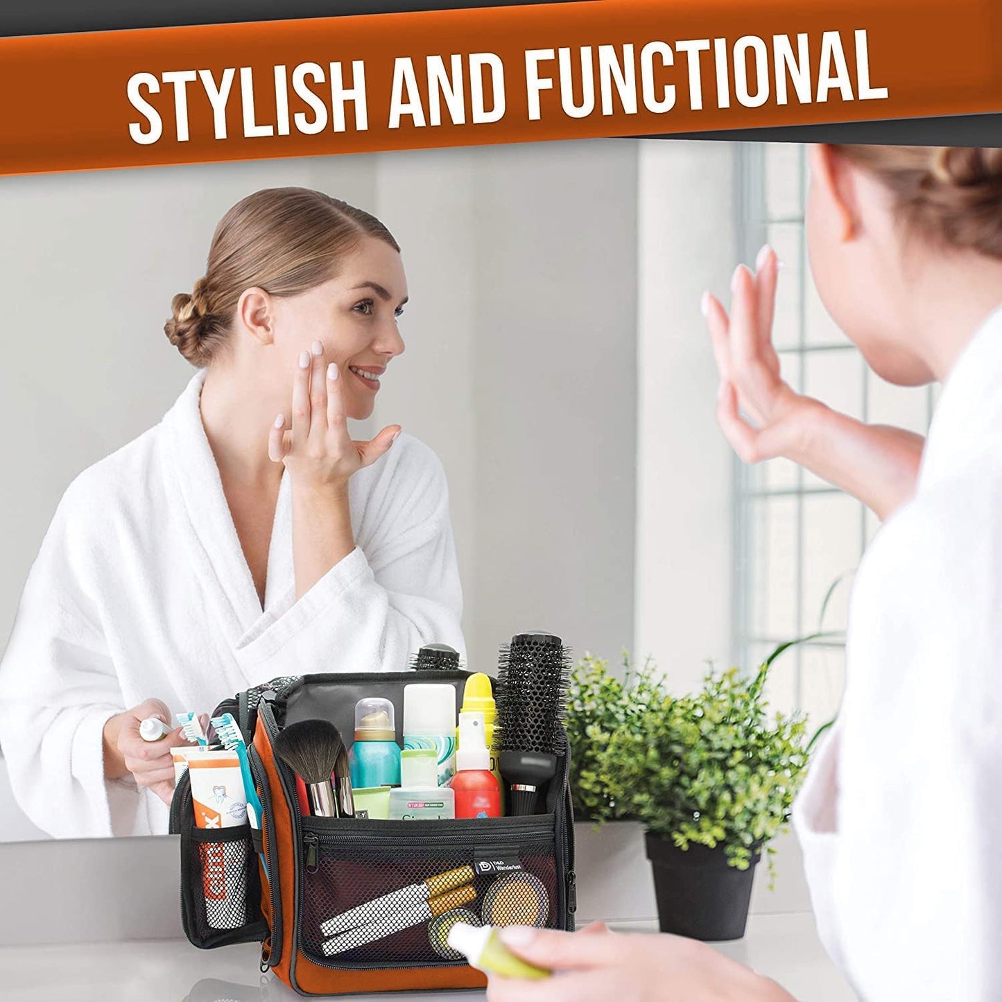 DD D&D Wanderlust D&D Hanging Travel Toiletry Bag for Men and Women – Cosmetics, Makeup and Toiletries Organizer Kit with 10 Compartments, YKK Zippers, XXL Metal Swivel Hook, Water-Resistant Nylon