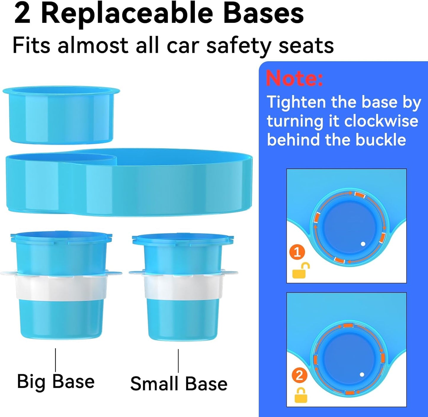 [2 Packs Blue & Pink] Kids Car Seat Tray, Travel Tray with Cup Holder for Toddler Baby, Kids Car Seat Food Snack Organizer for Road Trip, Stroller snack Organizer Travel Must Haves Toddler Must Haves