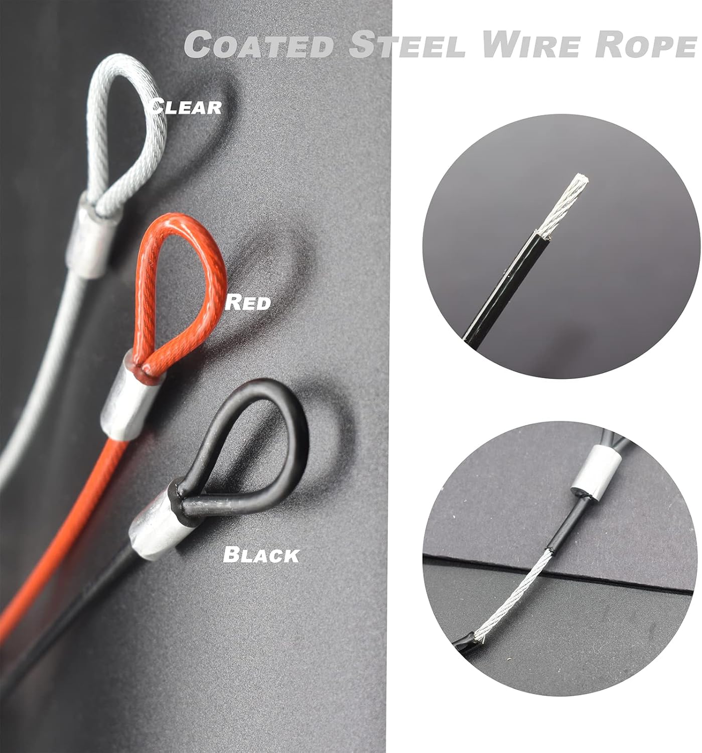 15 pcs 7.9 inch(20cm) 3mm Thickness Stainless Steel Wire Cable with Loops Vinyl Cover Coated Short Rope Lanyard Lock Safety Tether Chains,Clear
