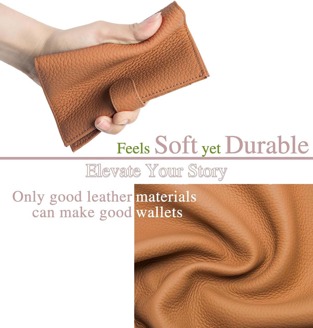 Leather RFID Passport Holder for Travel – Slim Passport Wallet for Women & Men with Card Slots, Zippered Coin Pocket, SIM Slot – Cash Slot Compact Travel Wallet with Gift Box (Brown)