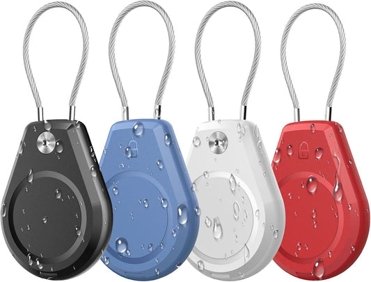 4 Pack Waterproof Secure Holder for AirTag Accessories, Anti-Theft Track Case with Steel Cable, Ultra Durable Scratch-Resistant Cover -Compatible with Apple AirTag for Keychain,Car,Bike,Luggage, Pet