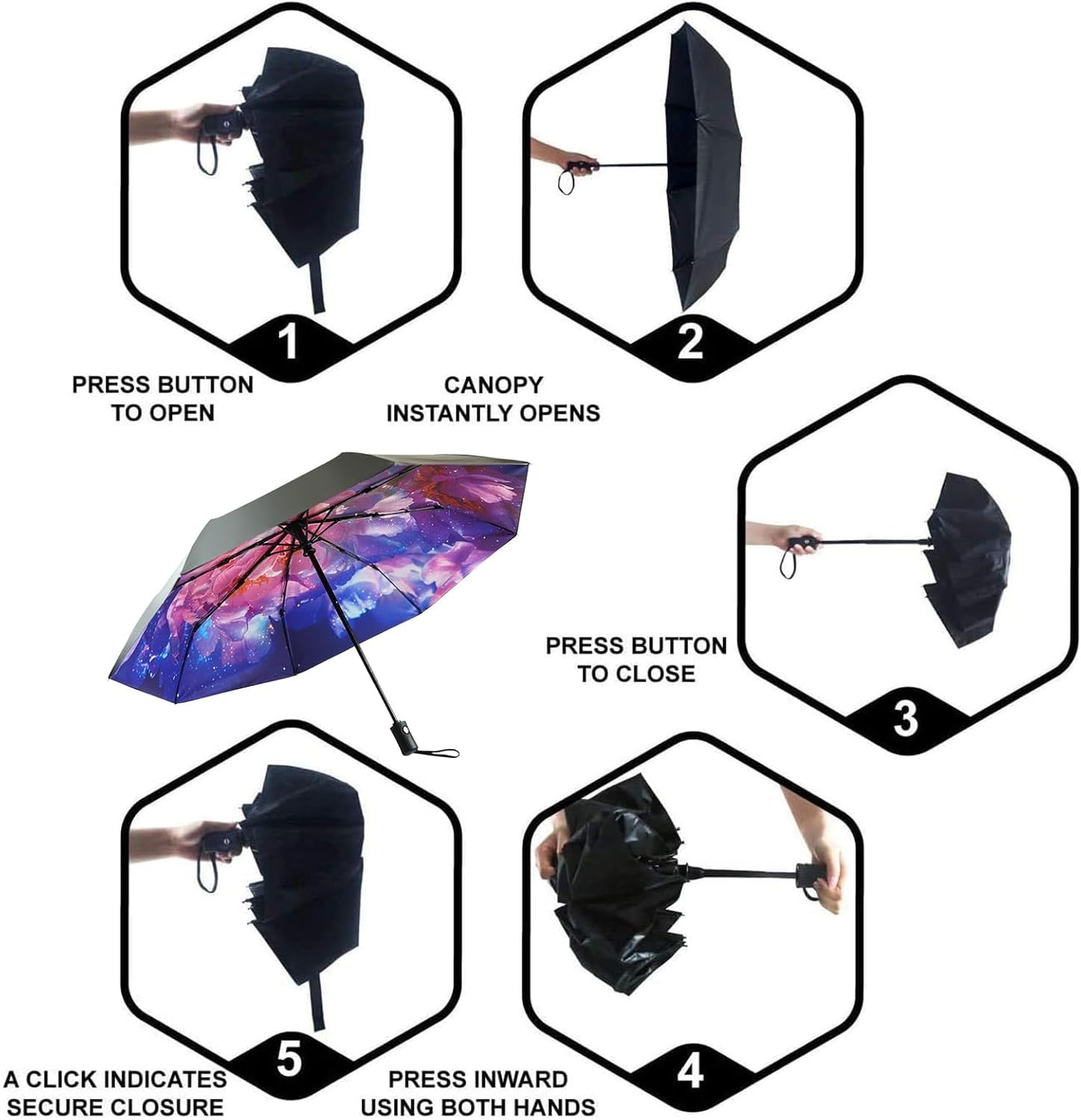 SY COMPACT Travel Umbrella Windproof Automatic Umbrellas Small Compact UV Sun Protection Factory Outlet Umbrella