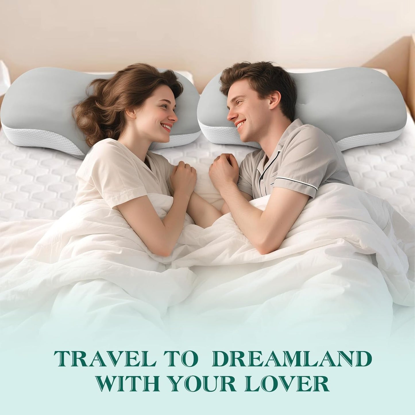 Cervical Pillow for Neck and Shoulder Support, Ergonomic Memory Foam Contour Pillows with Adjustable Dual Heights & Breathable Cover for Side Back Stomach Sleepers(Grey)