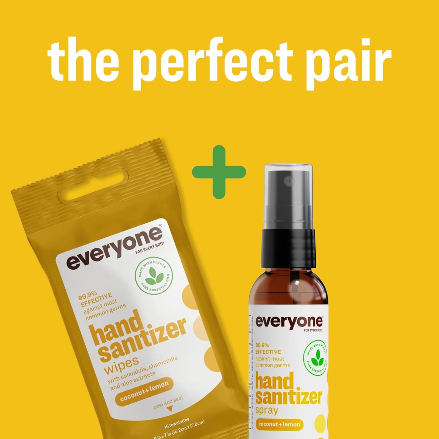 Everyone Hand Sanitizer Spray, 2 Ounce (Pack of 6), Coconut and Lemon, Made with Sugarcane Derived Alcohol with Essential Oils, 99% Effective Against Germs and TSA friendly