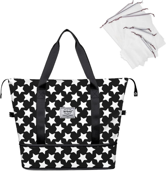 NPBAG Women Travel Duffel, Multi Functional Large Expandable Weekender Carry-on Tote, Gym Workout Overnight Bag, Mommy Hospital Bag for Labor and Delivery