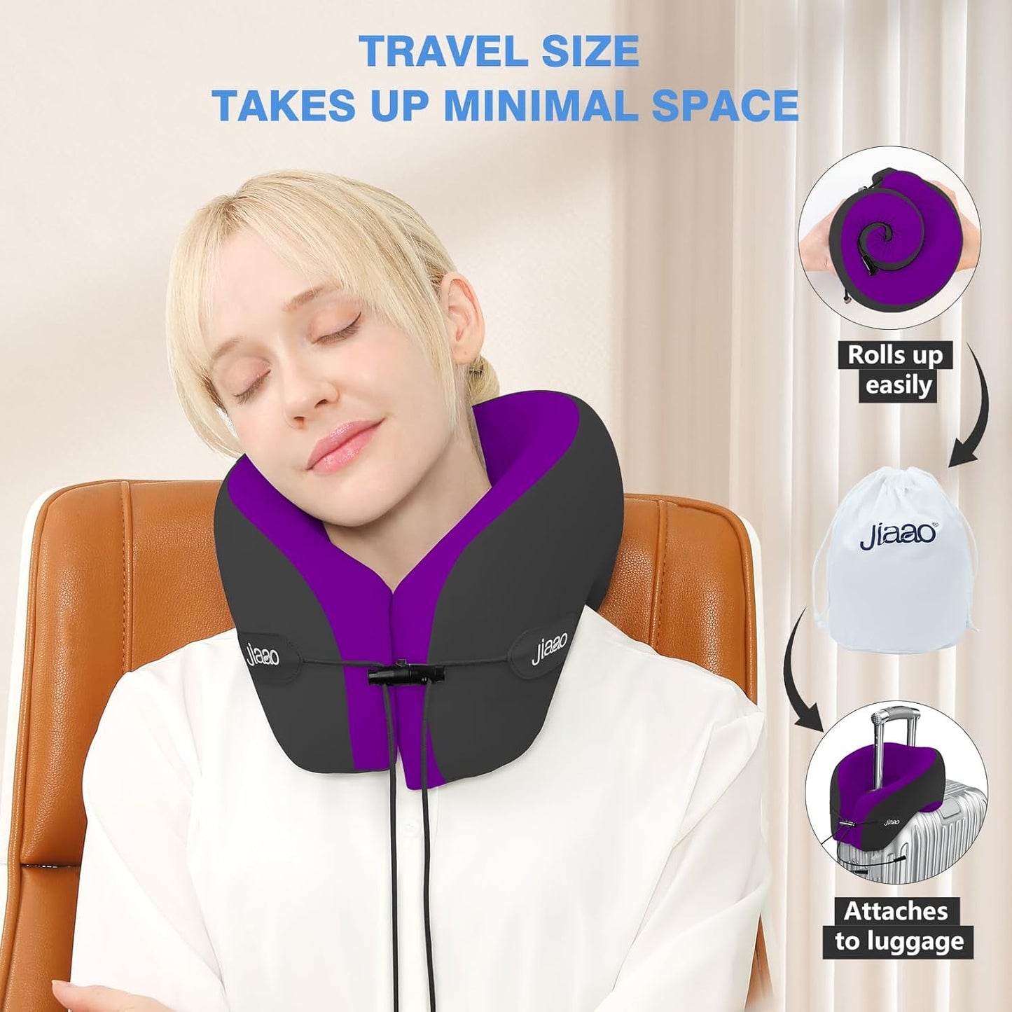 Travel Neck Pillow for Airplanes, Neck Pillow for Traveling,360º Ergonomic Memory Foam Travel Pillow, Soft and Breathable Cover,Portable Pillows for Car, Train or Airport Travel Essentials
