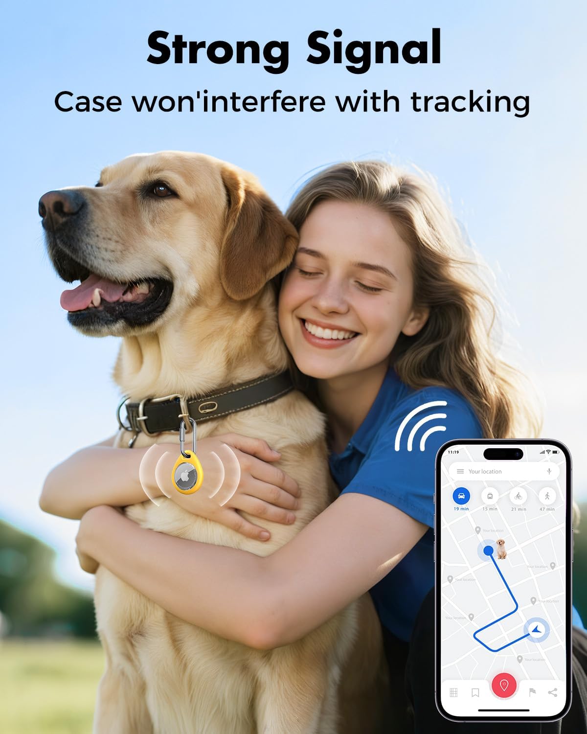 UNBREAKcable AirTag Holder for Apple - 4 Pack Air Tag Case [Professional Carabiner] [Waterproof] [Shockproof] TPU AirTag Keychain for Kids, Pets, Keys, Luggage, Backpacks