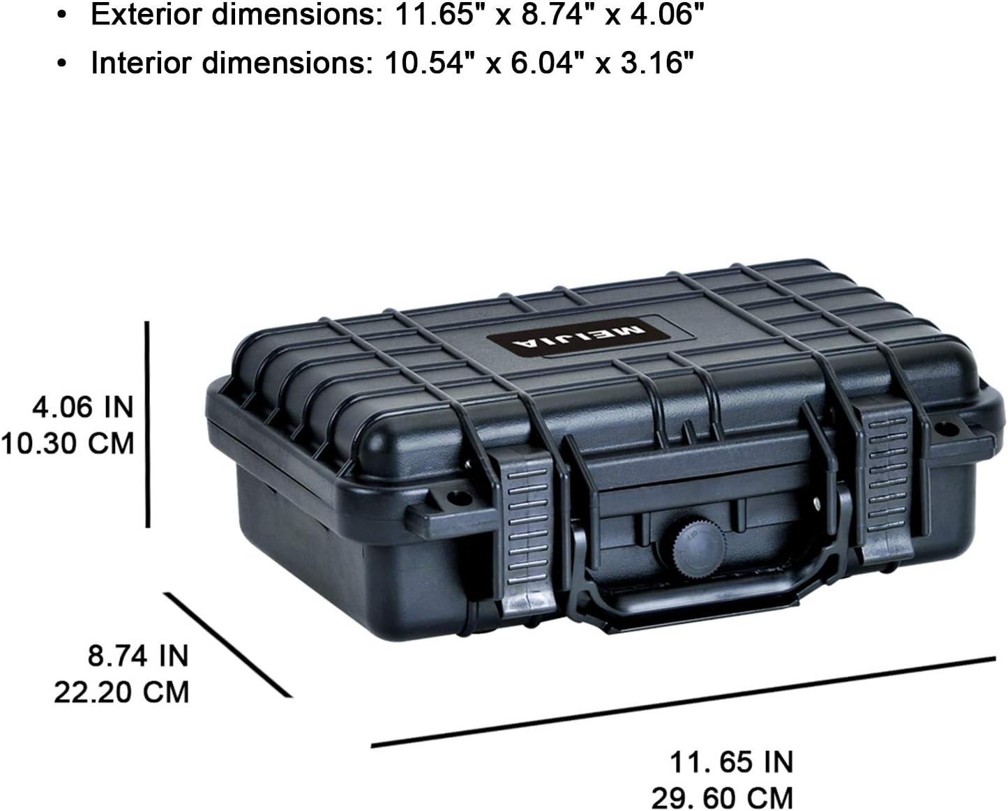MEIJIA Portable All Weather Waterproof Protective Hard Case, Small Camera Case,Dry Case with Customizable Foam,Fit Use of Drones, Camera,Equipments, 11.65 ”x8.35”x3.78”