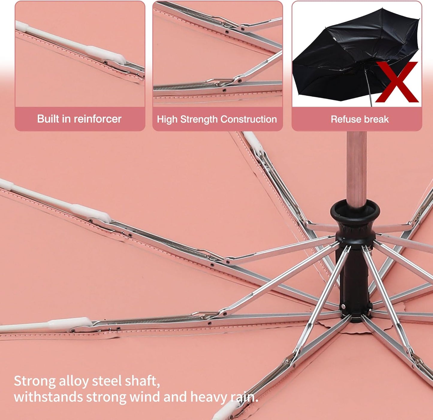Color Coated Sun Umbrella UV Protection Compact Folding Windproof Parasols Travel Auto Open Close Shade Blocking UV