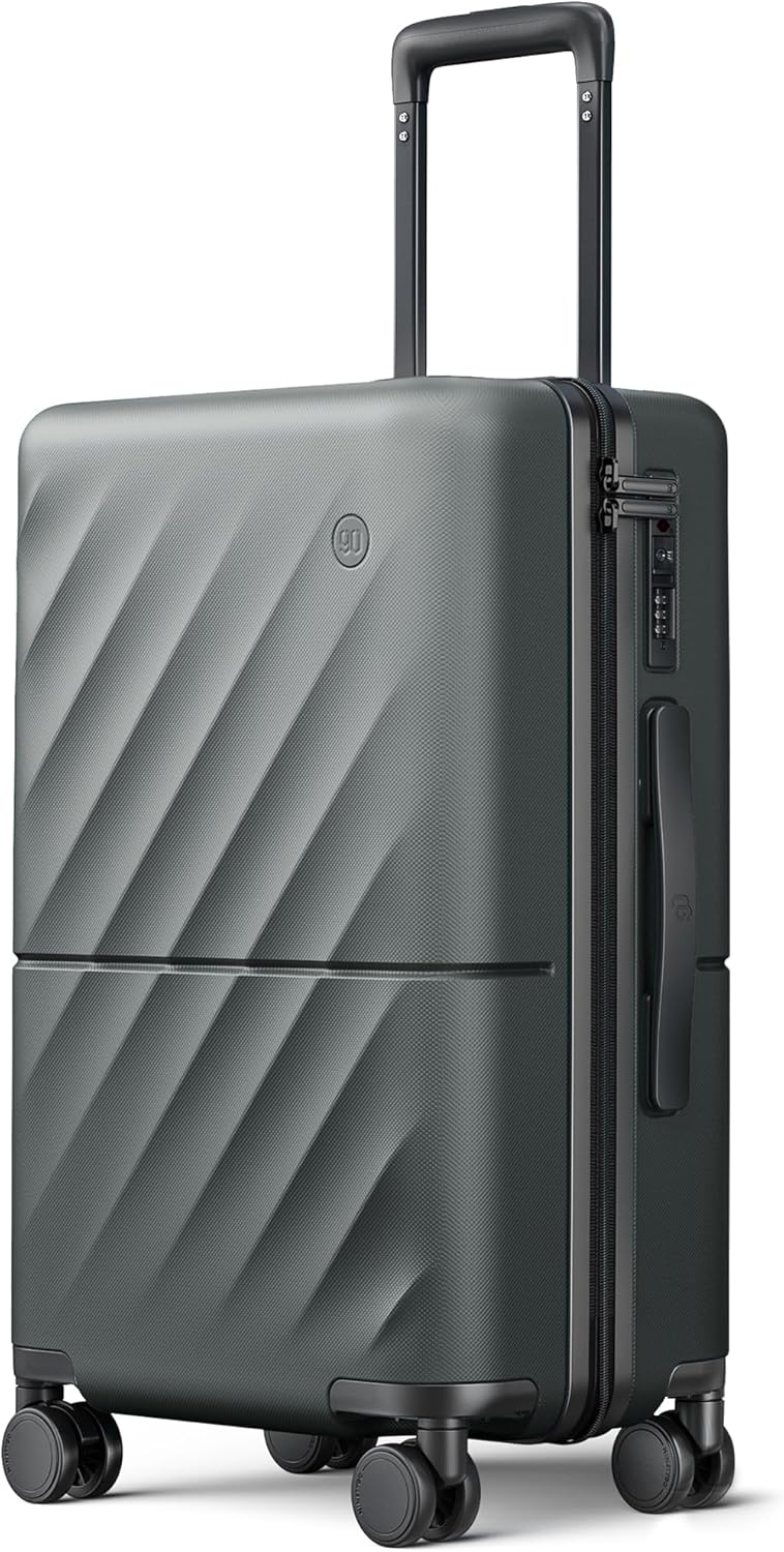 NINETYGO Carry On Suitcase, 20 Inch Carry-On Luggage with Double Spinner Wheels, Anti-Burst Zipper, Hard Case PC Suitcase Carry On, Lightweight Travel Luggage, TSA Approved (Slate Grey, Hudson)