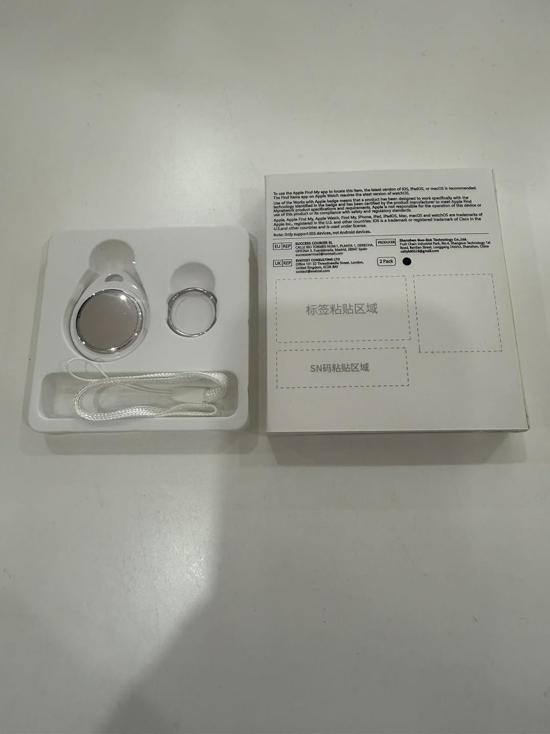 Air Tracker Tag Blue 1 Pcs, Bluetooth Item Finder Work with Apple Find My (iOS Only), Smart Tag for Luggage/Key/Suitcases/Backpack, Replaceable Battery.