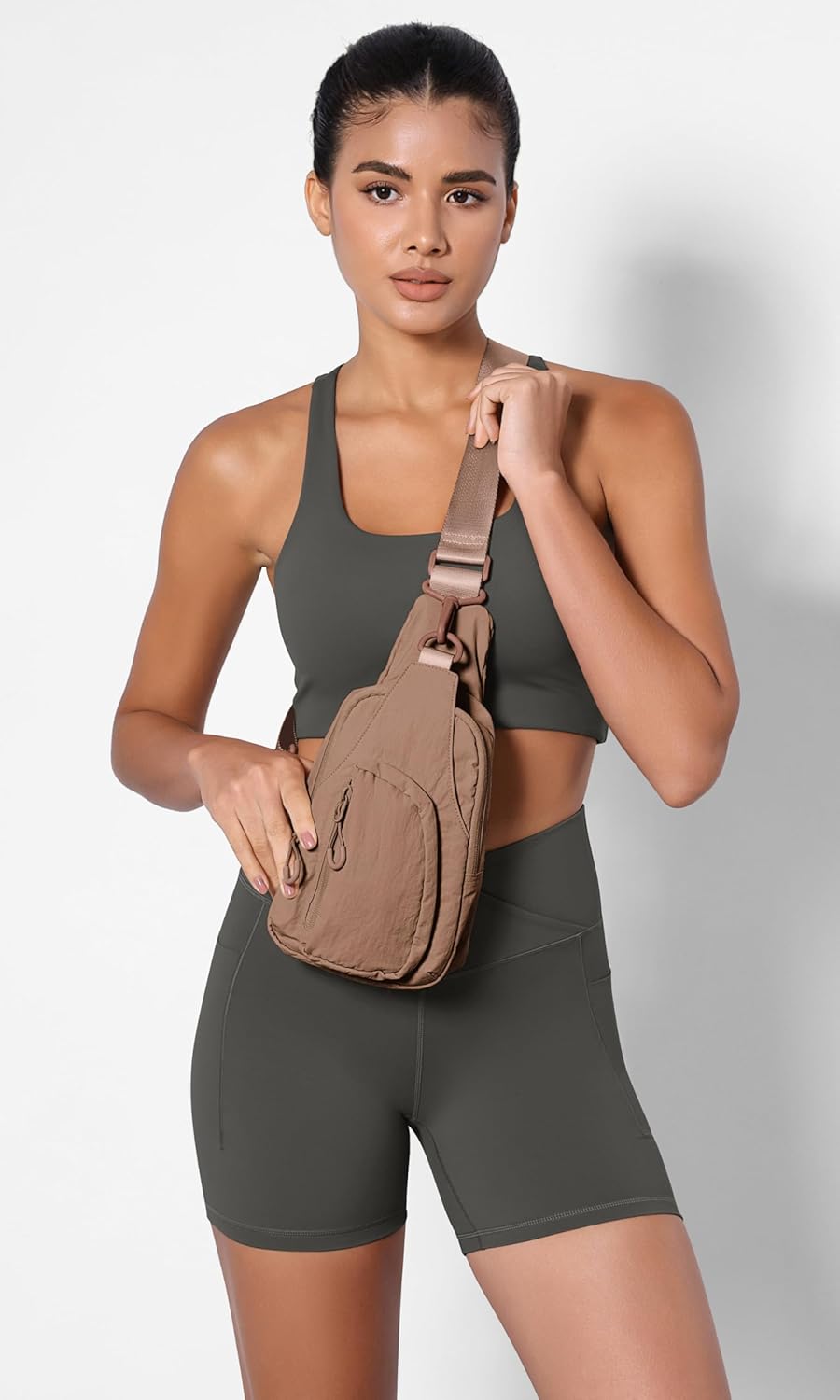 ODODOS Daily Sling Bag with Adjustable Straps Crossbody Chest Bag Lightweight Small Backpack for Casual Traveling Hiking