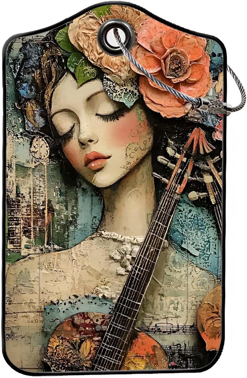 Luggage Tags for Suitcases, 2-Pack PU Leather for Cruise & Travel, Baggage ID Tags with Privacy Cover & Address Card, Durable Metal Ring, Kids Adults Travel Accessories, Floral Serenade