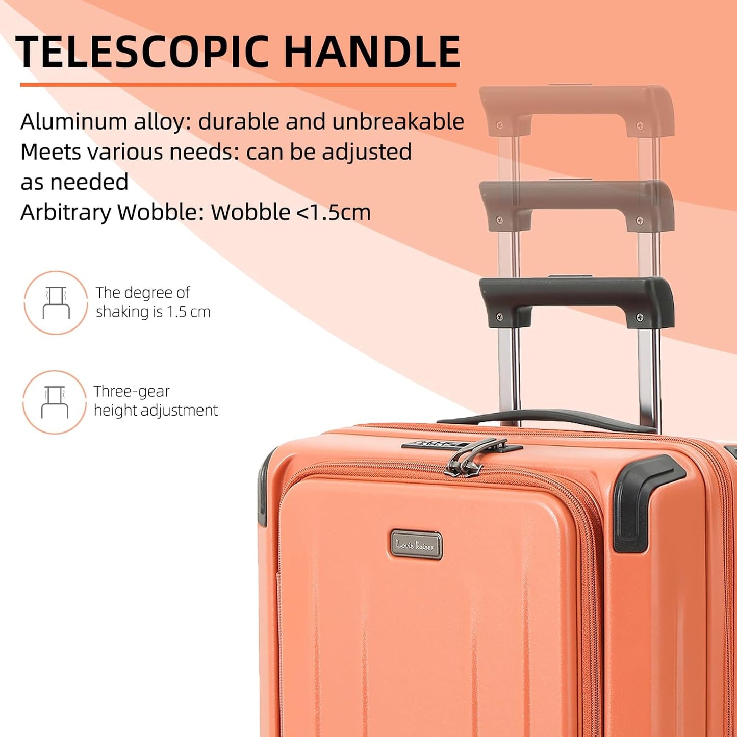 29 Inch Luggage, Top Opening Airline Approved ABS+PC Hard Shell Suitcases with Silent Wheels, TSA Lock,Front Pocket and Wet-dry Separated Six-piece Set (AD Orange, 29 Inch)