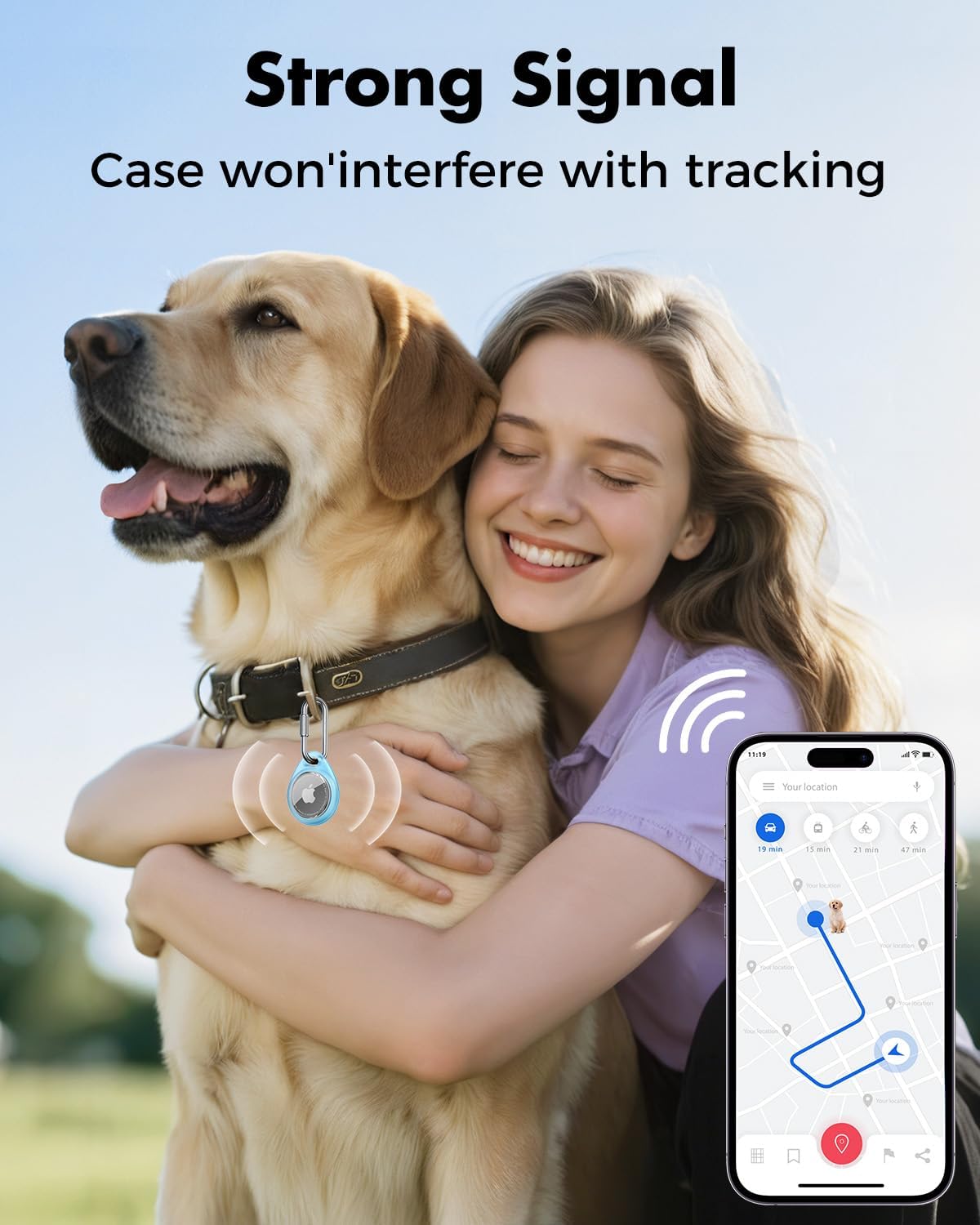 UNBREAKcable AirTag Holder for Apple - 4 Pack Air Tag Case [Professional Carabiner] [Waterproof] [Shockproof] TPU AirTag Keychain for Kids, Pets, Keys, Luggage, Backpacks