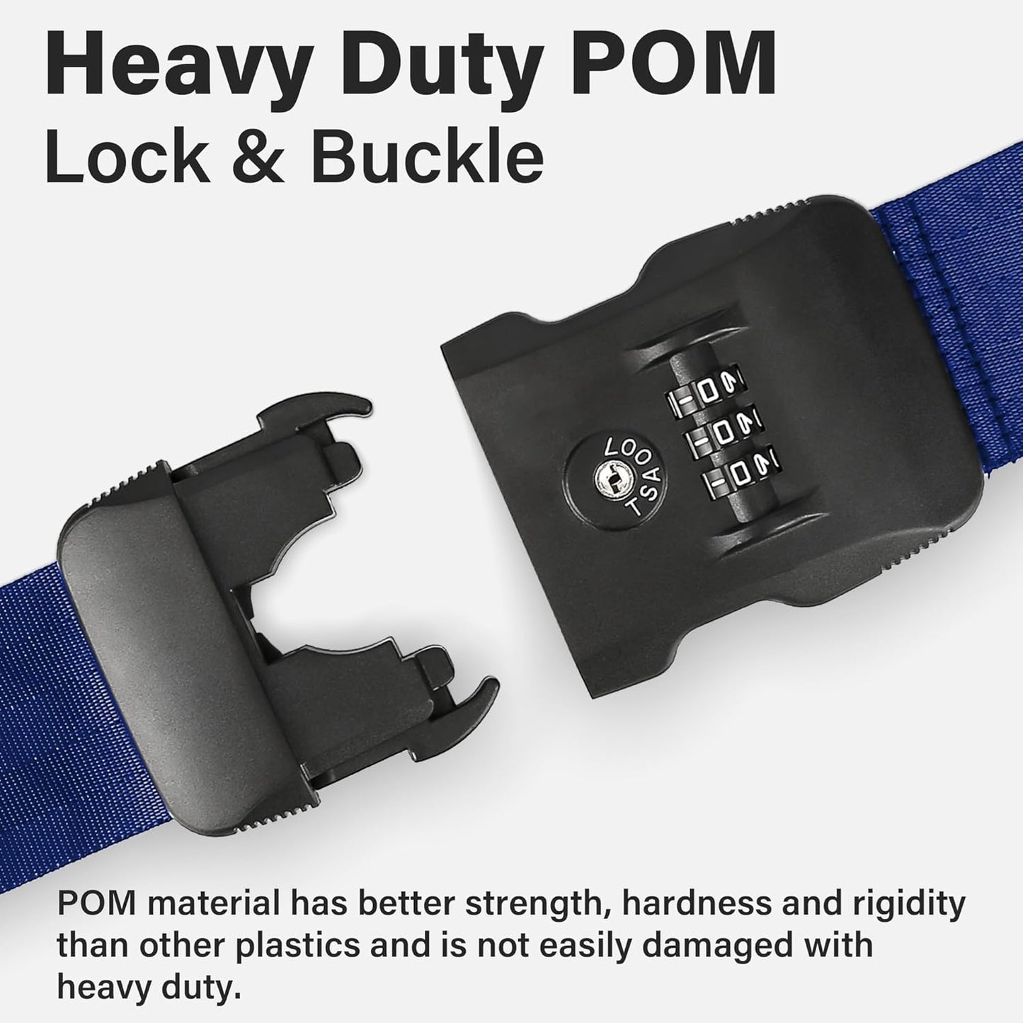 Luggage Straps, Blue TSA Approved Luggage Strap Belt with Combination Lock for Suitcases, 2 Pack Adjustable Heavy Duty Cross Suitcase Straps with Name Tags for Travel, Carry On Bags, Protect Luggage