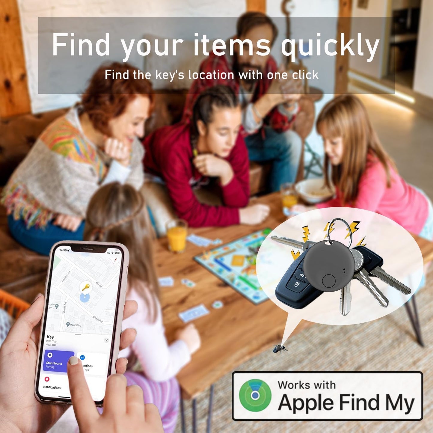 Air Tracker-4Pack,Smart Bluetooth Tracker,Item Finder Work with Apple Find My (iOS only),Luggage Tracker,Keys Finder Wallet,Bags,Pets, Locator Tracking Device for Home Outdoor Tracking Device