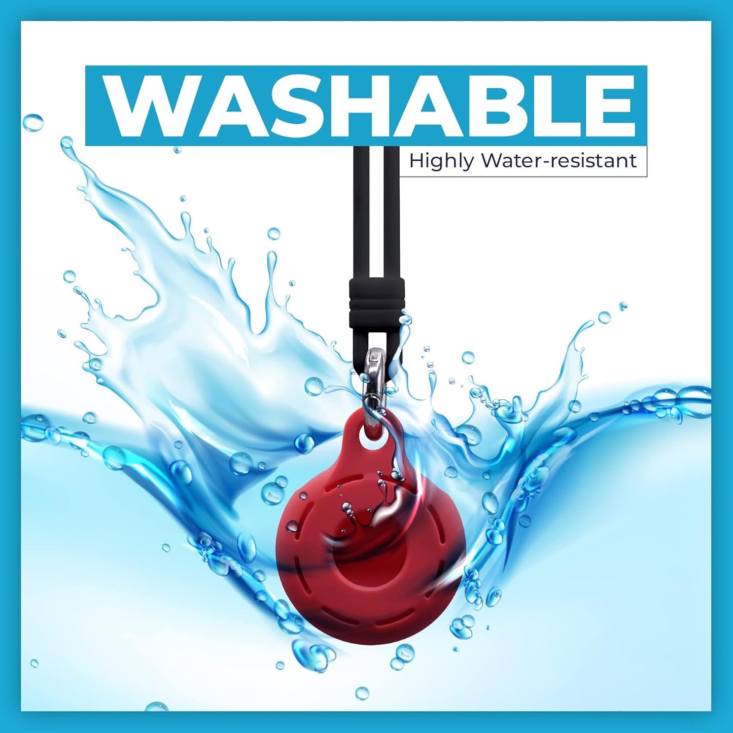 Apple Airtag Holders 4 Pack, Shockproof, Dustproof & Washable Silicon Cases for Air Tags with Accessories for Wallets, Luggage, Pet Collars, Key Finders (Blue - White - Red - Black)