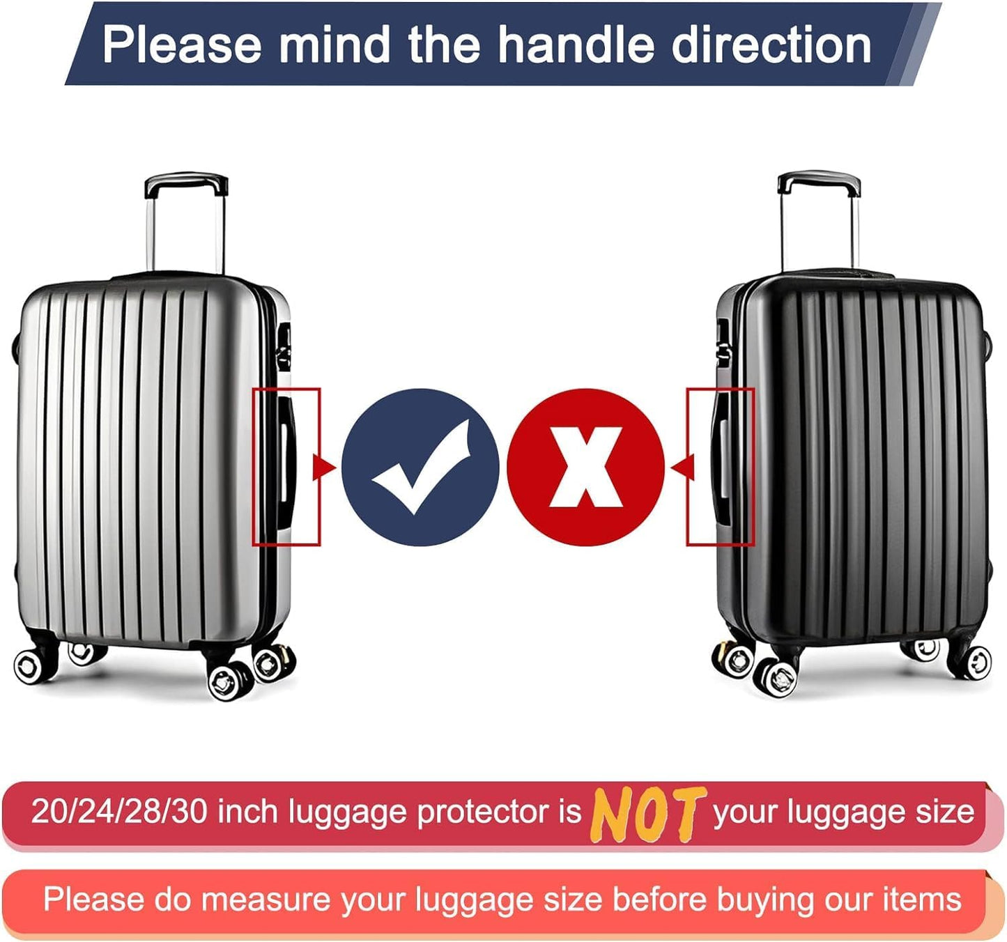 3 PCS Luggage Covers for Suitcase TSA Approved,20/24/28 Inch Full Clear Luggage Protector 3mm Thickness Suitcase Protector Cover TAS Approved Suitable for Long Travel Accessories