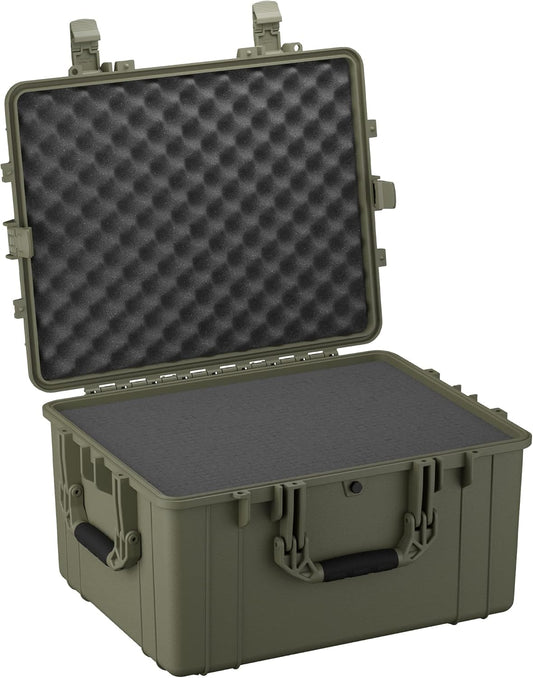 Condition 1 25" Large Heavy-Duty Protective Waterproof Hard Case Model 024, Portable Storage Box with Customizable Foam, Camera, Tool, Hunting, Made in USA, 24.27"x19.40"x13.57" Green