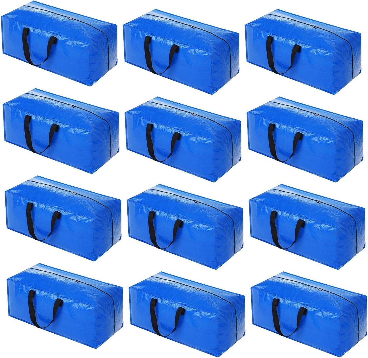 Acnusik Heavy Duty Moving Bags, Extra Large Storage Bags with Zippers Backpack, College Dorm Room Essentials, Moving Totes Clothing Storage Bins, Compatible with IKEA Frakta Cart (12pcs)