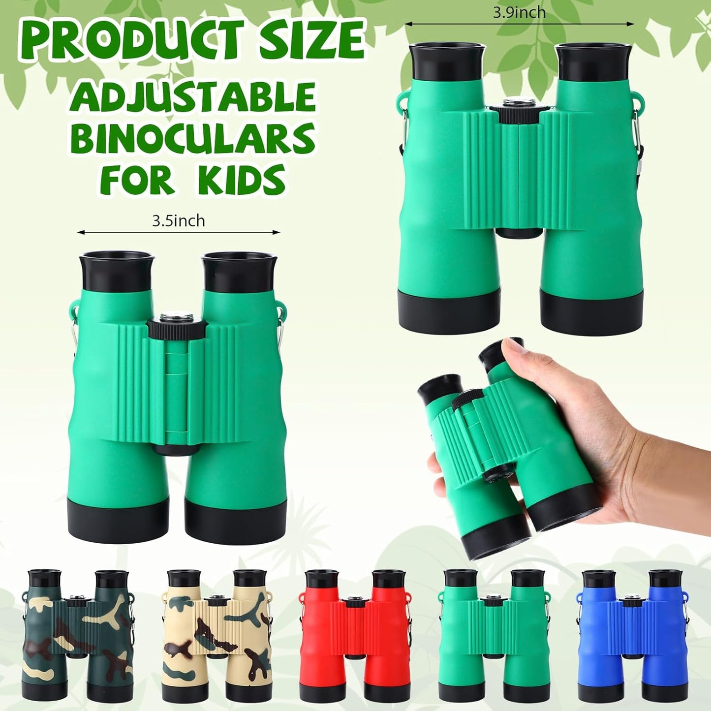 12 Set Binocular Compass Magnifying Glass Set Christmas Birthday Gift Small Telescope Binocular with Whistle Bag for Outdoor Exploring Stocking Stuffer(Fresh Color,Vivid)