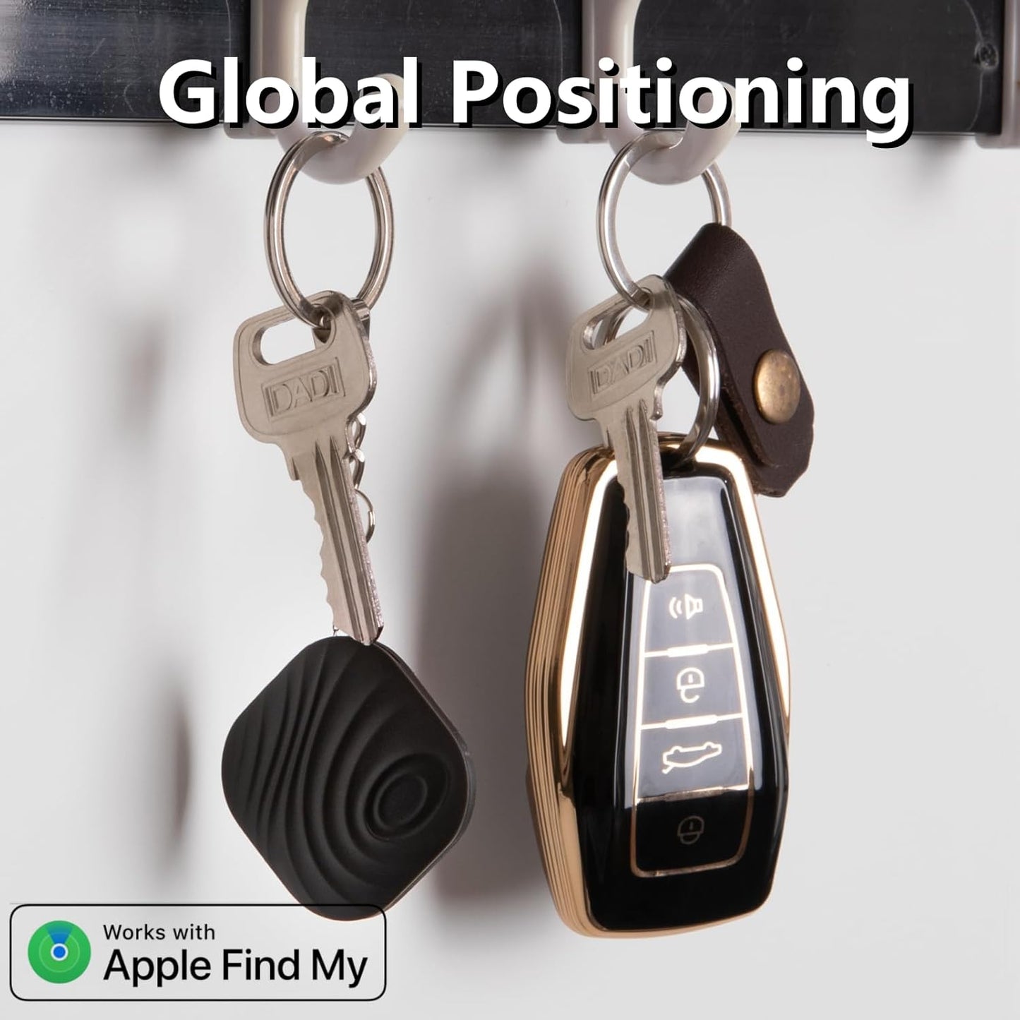 Smart Key Finder - Only iOS(Not for Android) - Bluetooth Smart Key Tracker Tag - Work for Apple Find My - Keep Track of The Items That Matter Most (2Coffee & 2White)