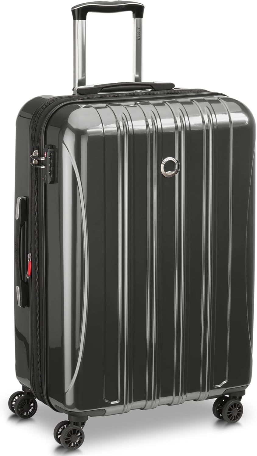 DELSEY PARIS Helium Aero Hardside Expandable Luggage with Spinner Wheels, Brushed Charcoal, 2-Piece Set (19/24)