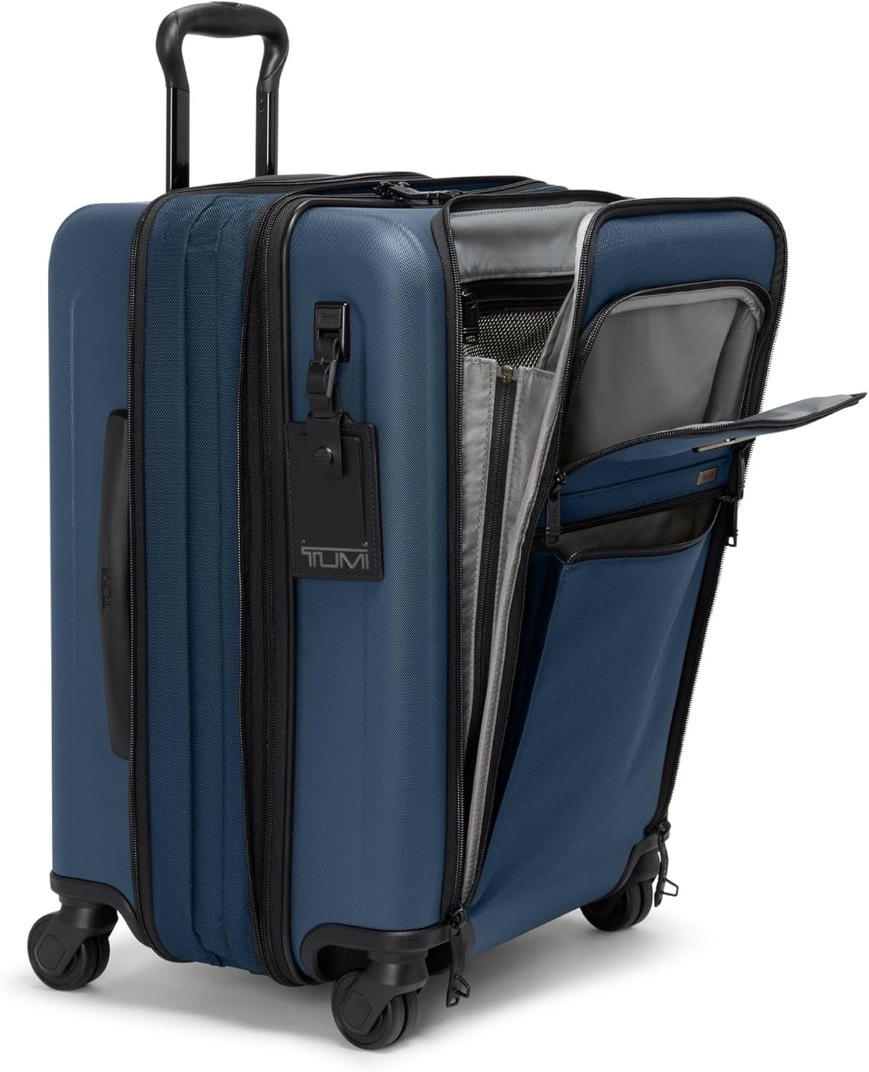 TUMI - Alpha Hybrid Continental Expandable 4 Wheeled Carry-On - Zip Expansion Suitcase for Extended Trips & Weekend Getaways - Navy