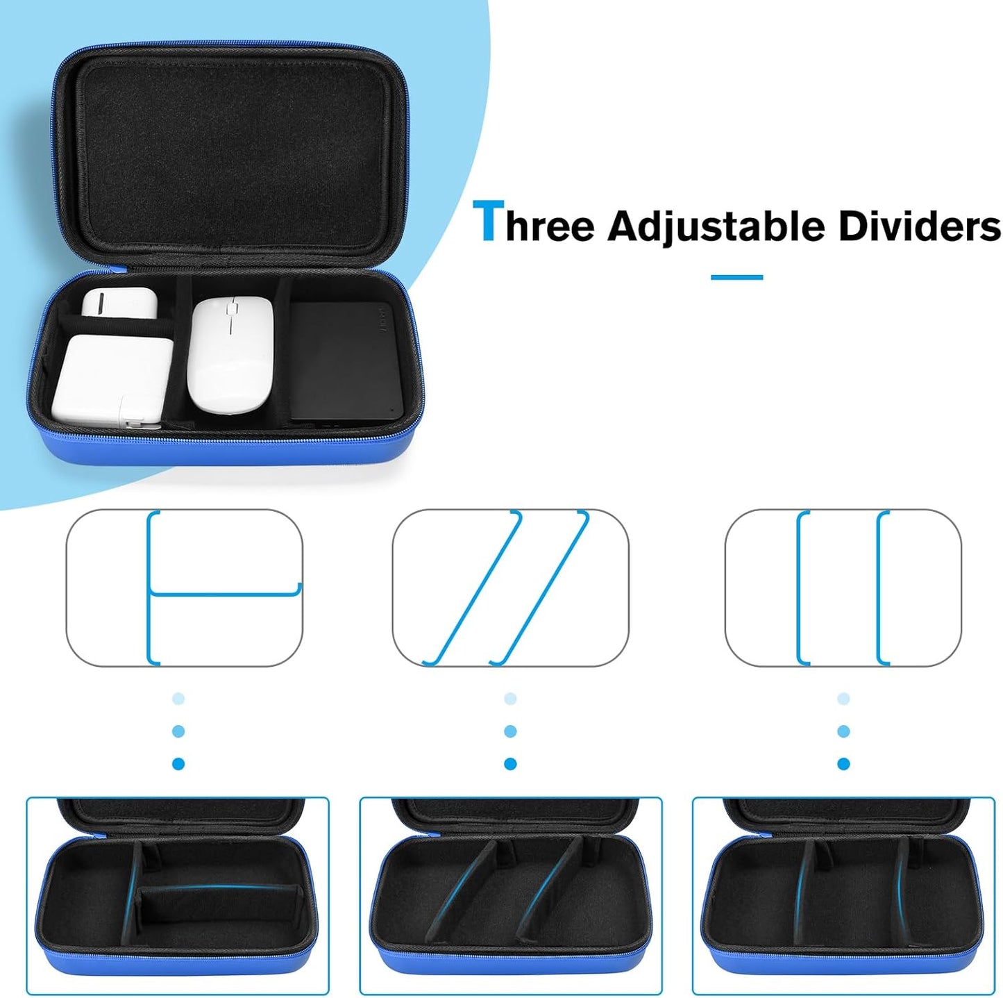 ProCase Hard Travel Electronic Organizer Case for MacBook Power Adapter Chargers Cables Power Bank Apple Magic Mouse Apple Pencil USB Flash Disk SD Card Small Portable Accessories Bag