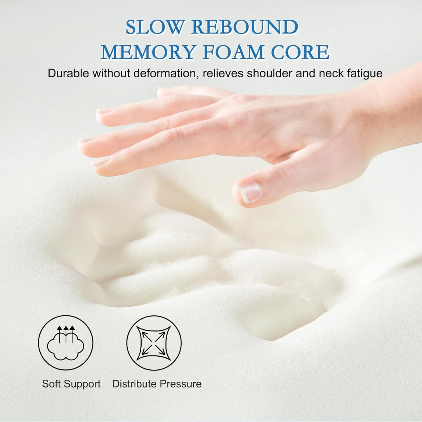 YOUR MOON Memory Foam Travel Pillow, Pure Cotton Cover, Compressible Camping Pillow for Sleeping, Portable Backpacking Support Pillows for Hiking, Car & Airplane (Off White)