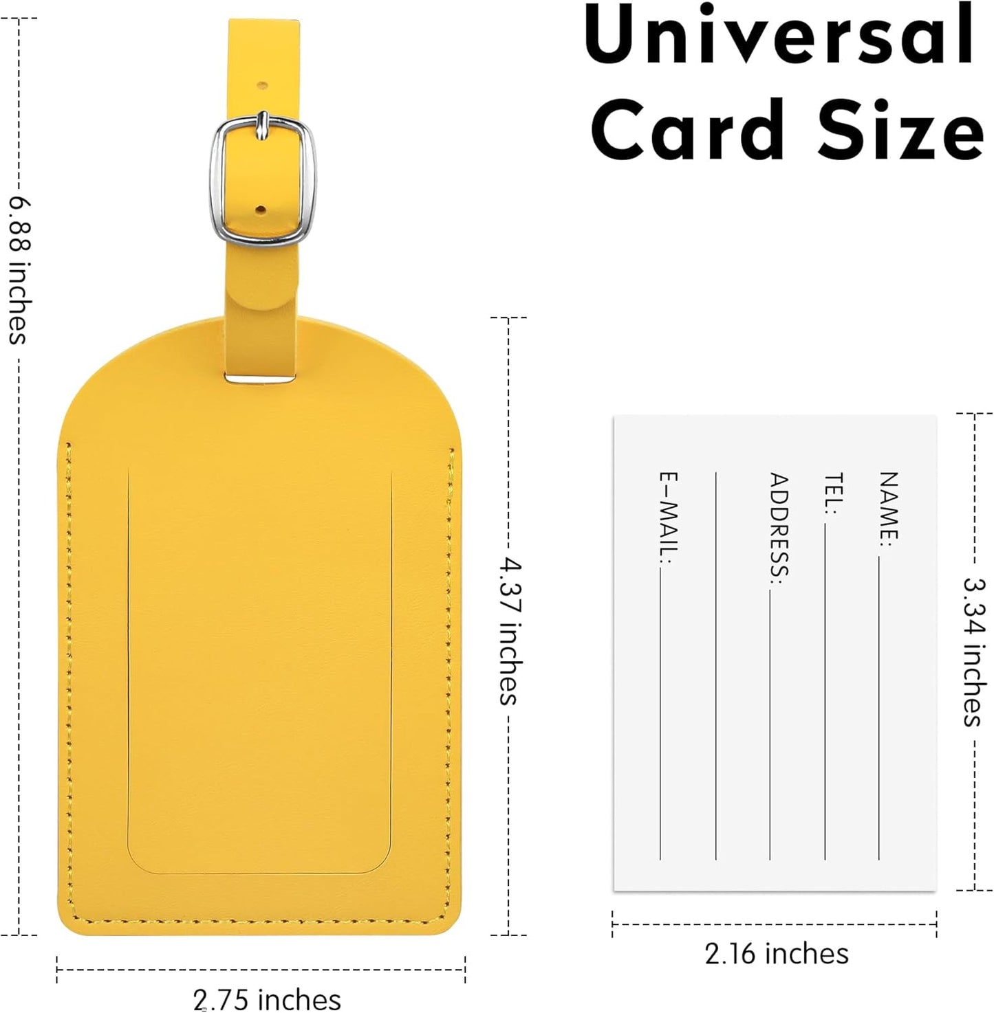 Luggage Tags for Suitcase Travel Bag Labels Privacy Protection Luggage Tag for Baggage PVC Baggage ID Label Tags Yellow